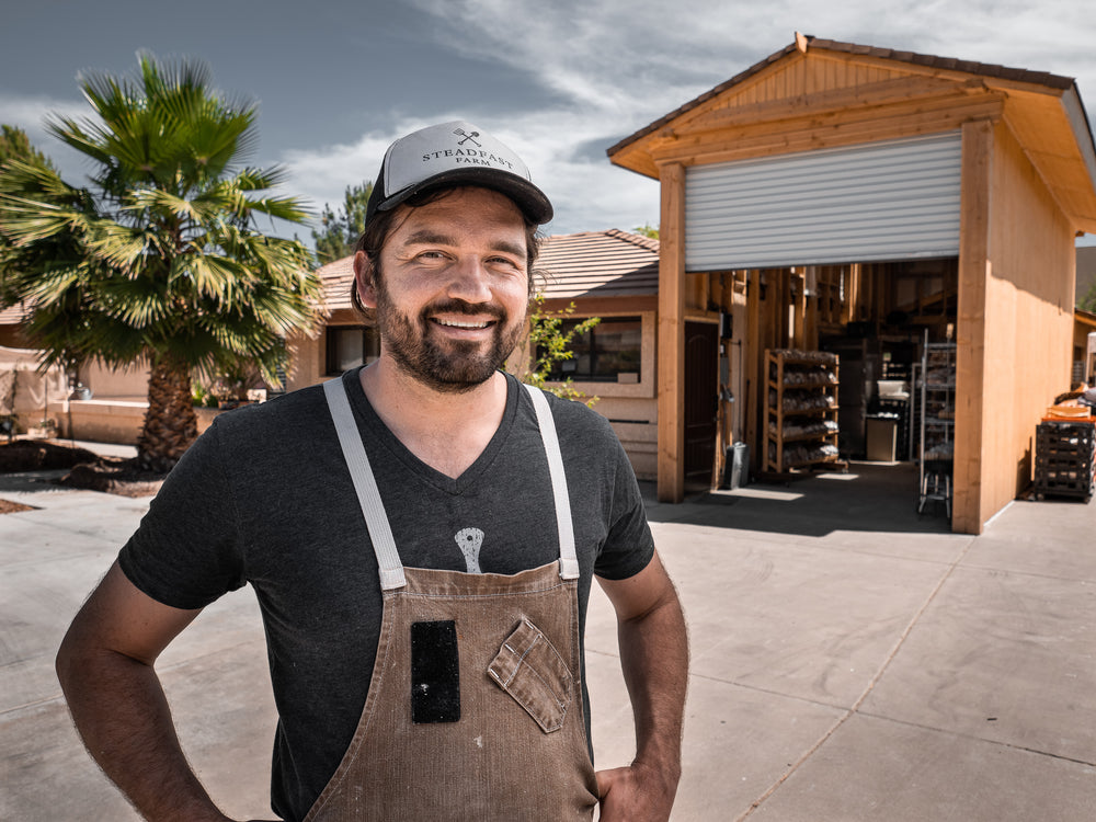 Proof Bread founder outside the bakery
